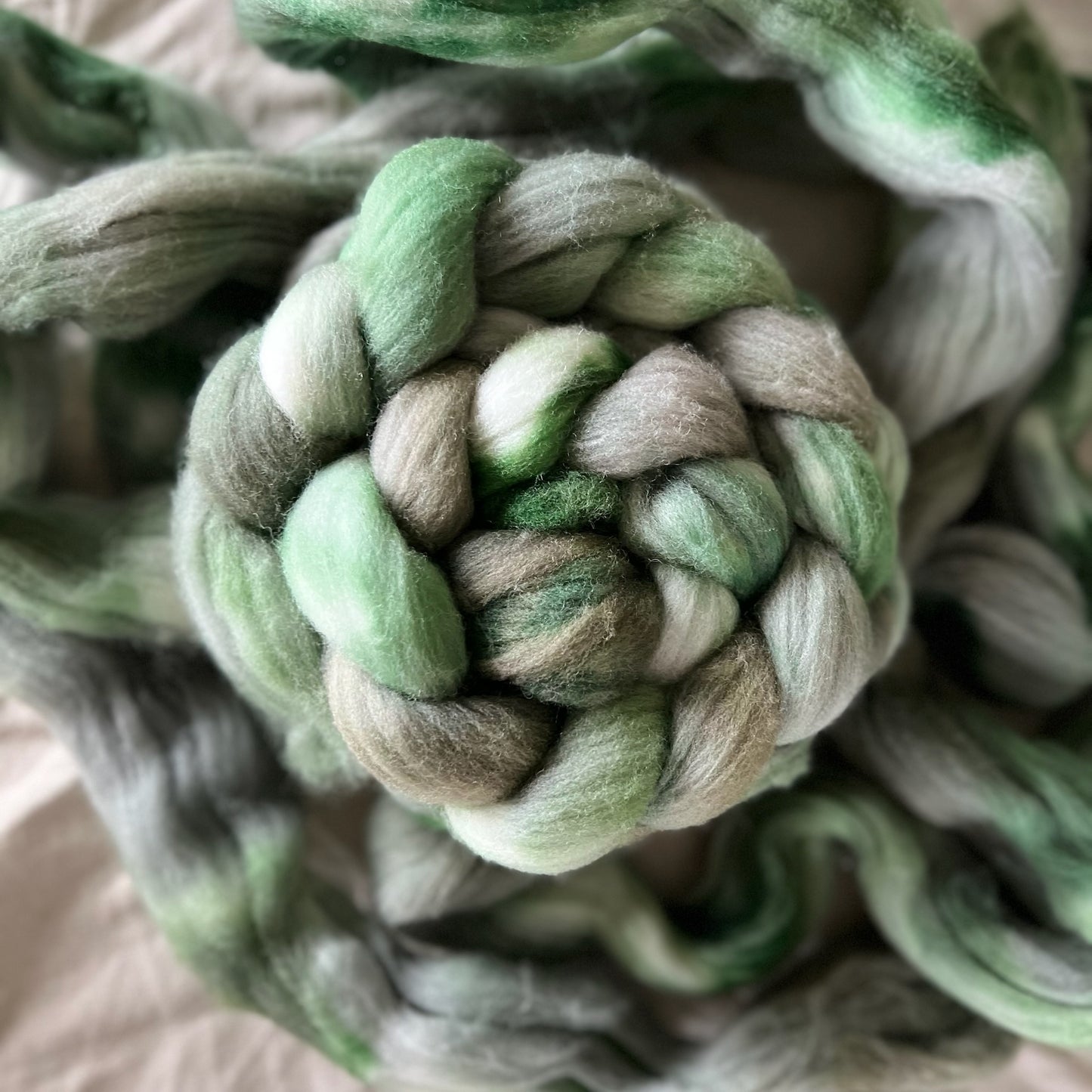 "Pine and Pebble" 4 oz. Merino Combed Top