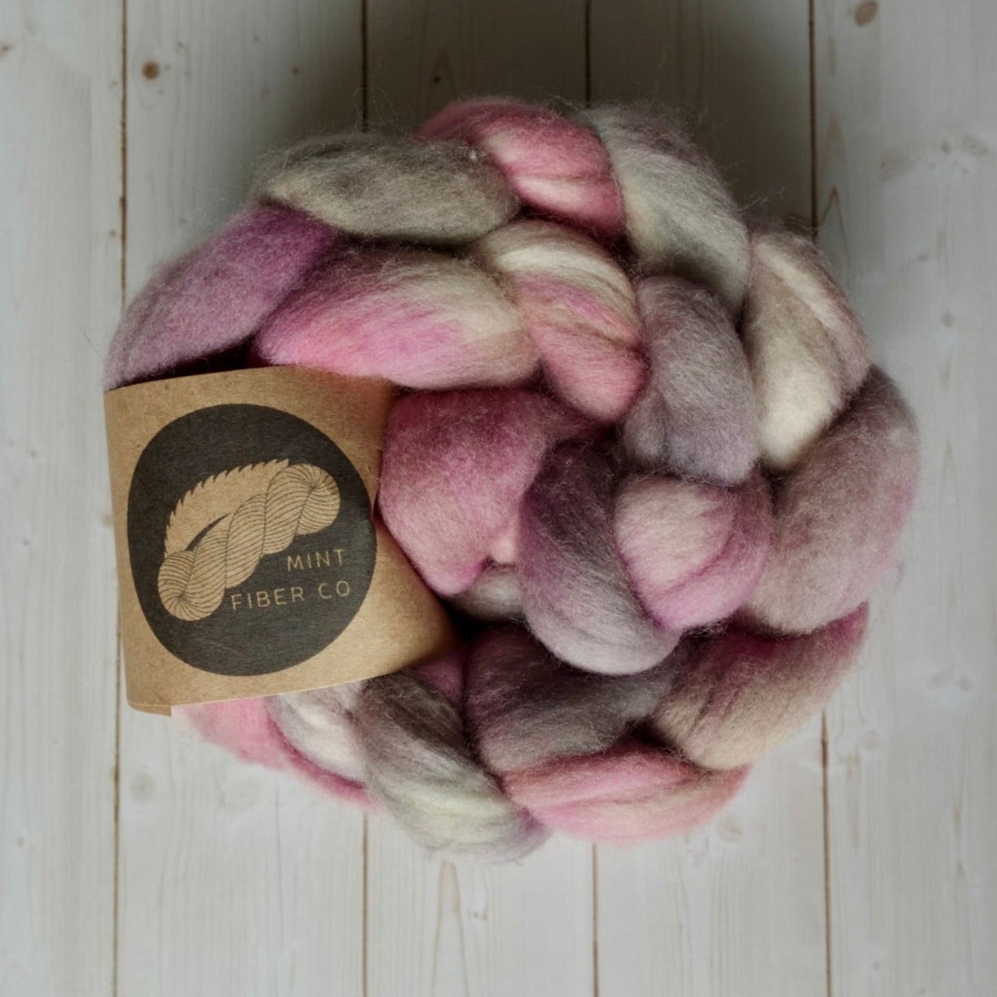 "Rosy Cloud" 4 oz. Corriedale Combed Top