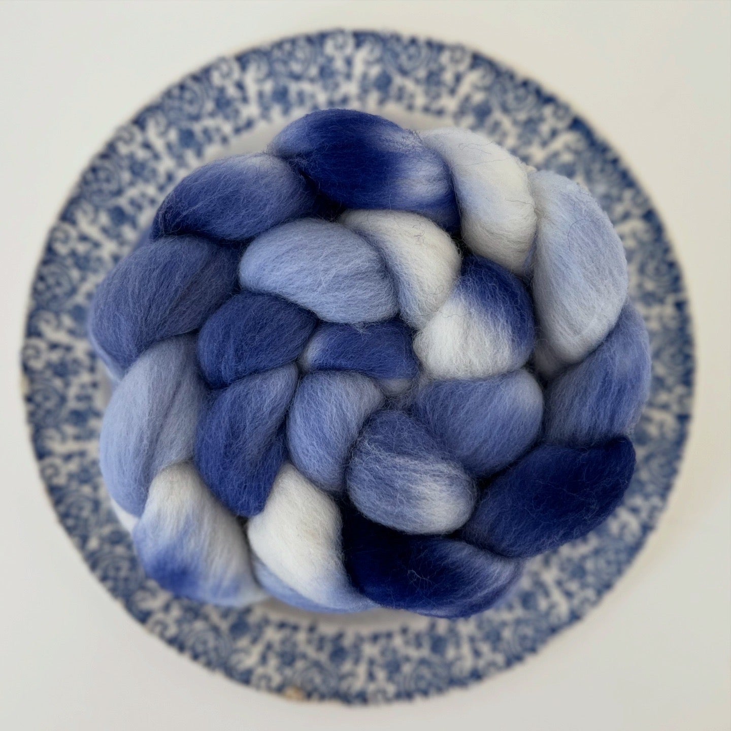 "Delft Blue" 4 oz. Corriedale Combed Top